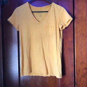 Yellow, v neck shirt